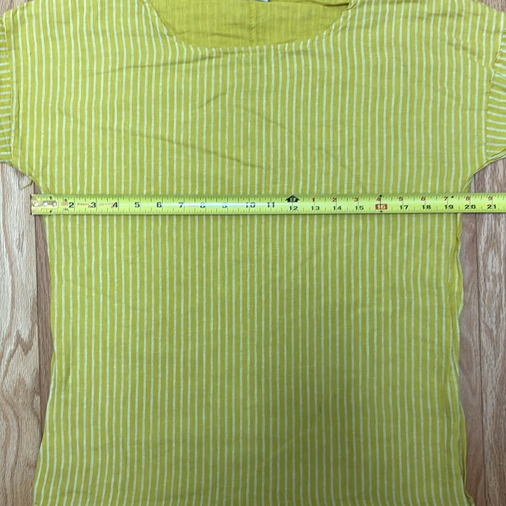 Lungo L'Arno Mustard Linen Ruffled Top - Large - Picture 5 of 7